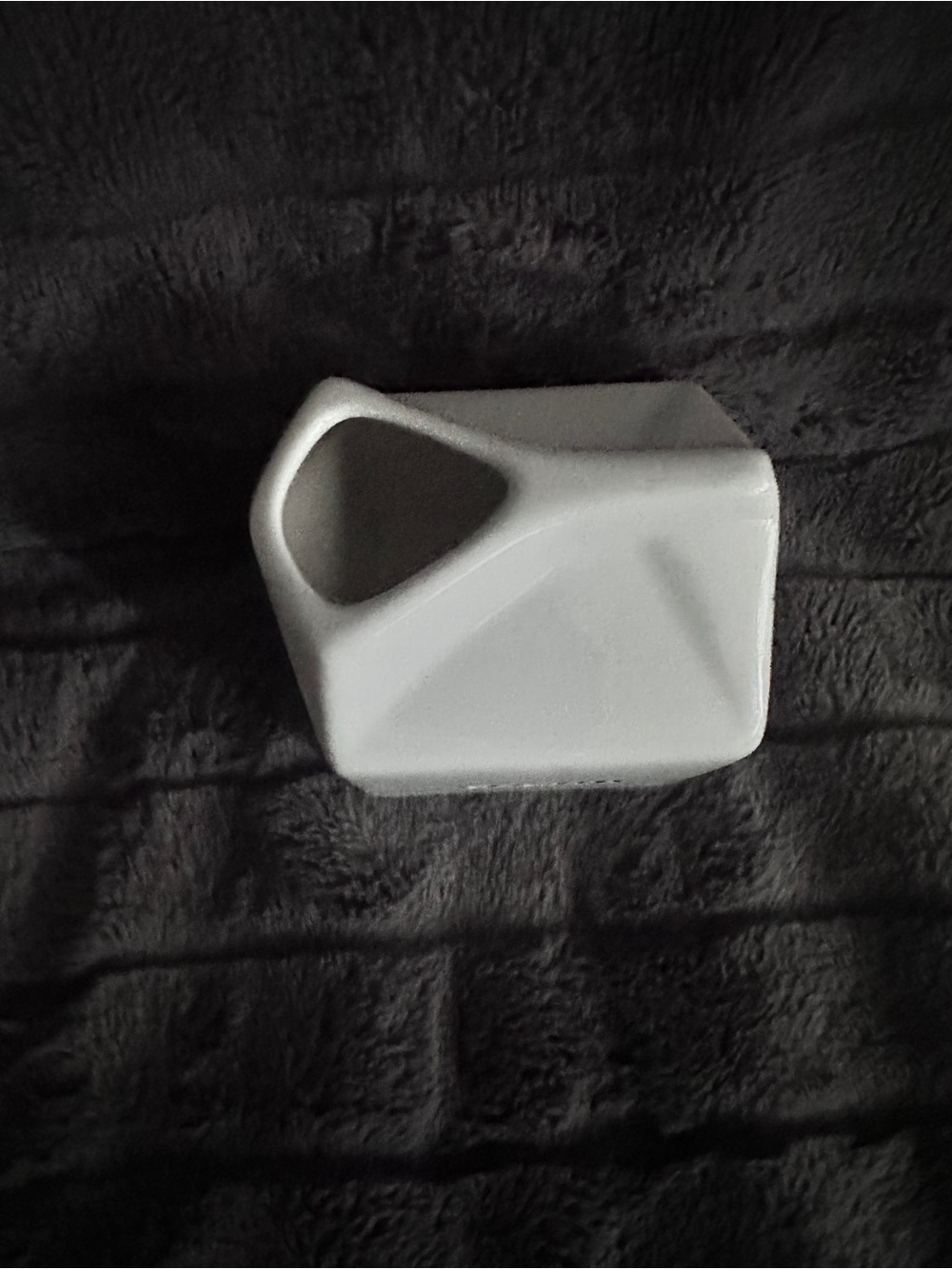 White Ceramic Cream Pitcher with Navy Lettering - Picture 2 of 4